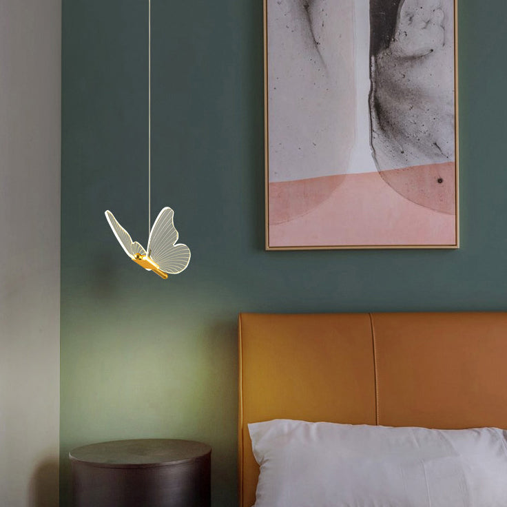 Nordischer Luxusstil Schmetterling Leuchte LED -Schlafzimmer Schmetterling Anhänger Kronleuchter