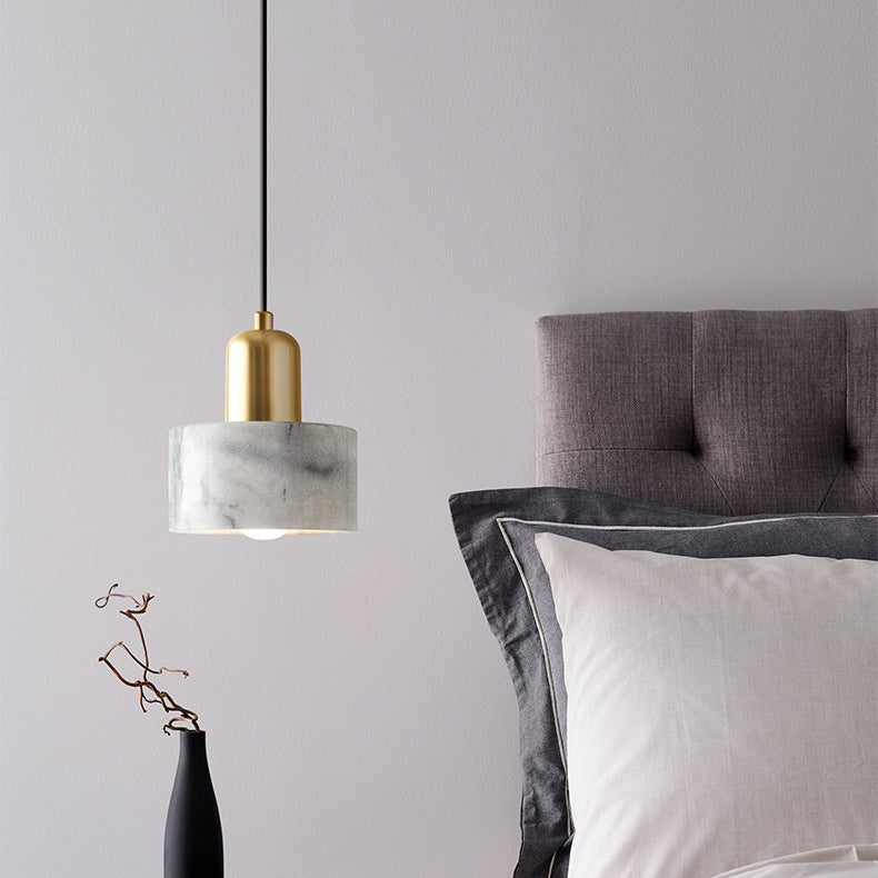 LED -LED -LED Pendelleuchten moderne Stone Metal Hanging Light für Bett