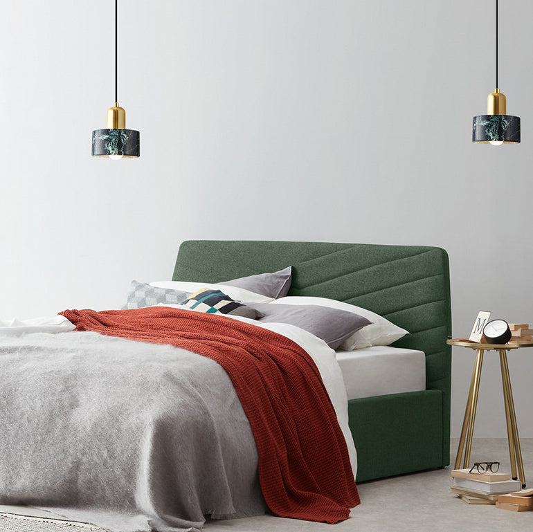LED -LED -LED Pendelleuchten moderne Stone Metal Hanging Light für Bett