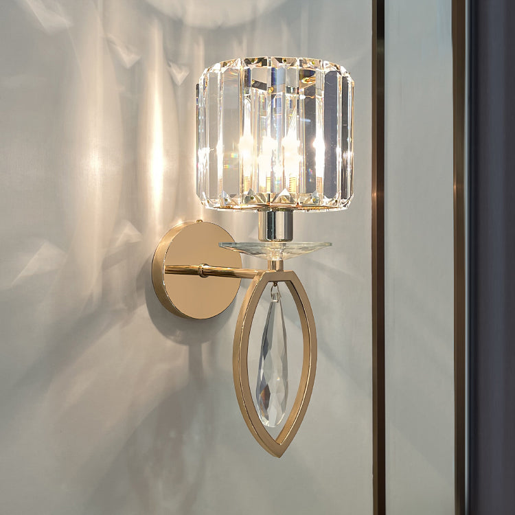 Lumo Postmoderno di sconde di cristallo oro per camera da letto