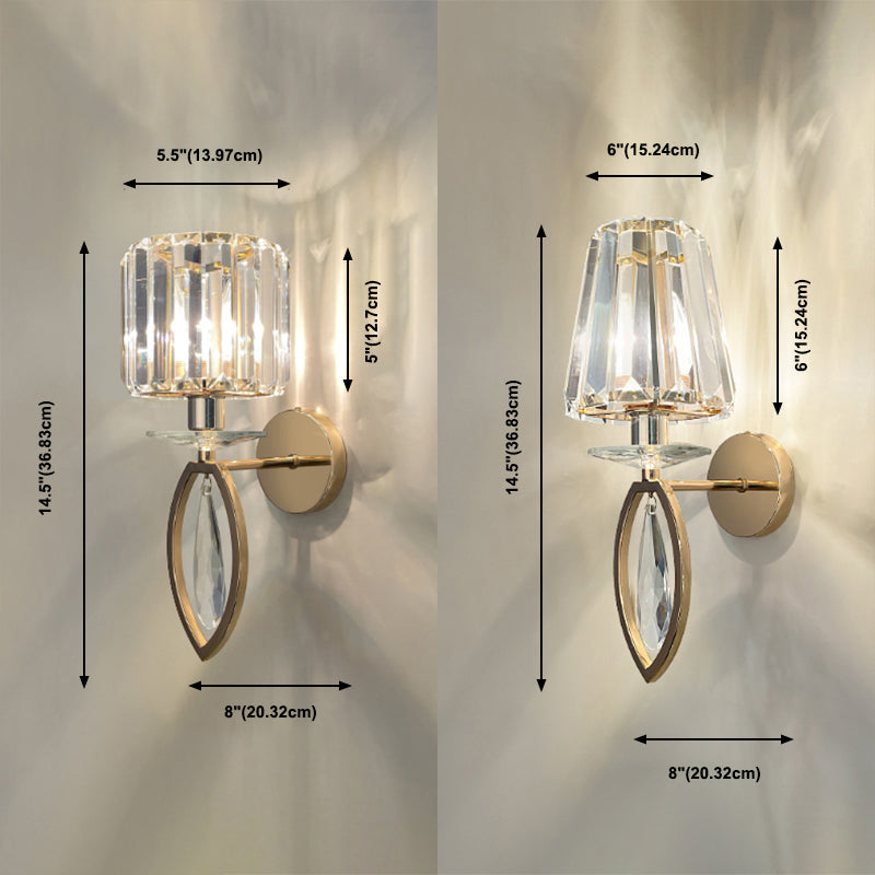 Lumo Postmoderno di sconde di cristallo oro per camera da letto