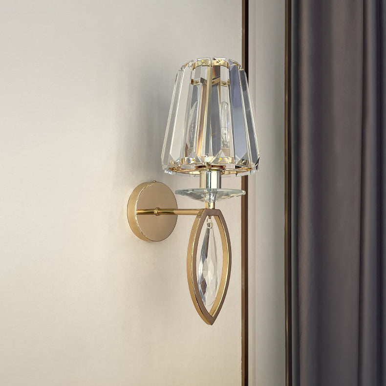 Lumo Postmoderno di sconde di cristallo oro per camera da letto