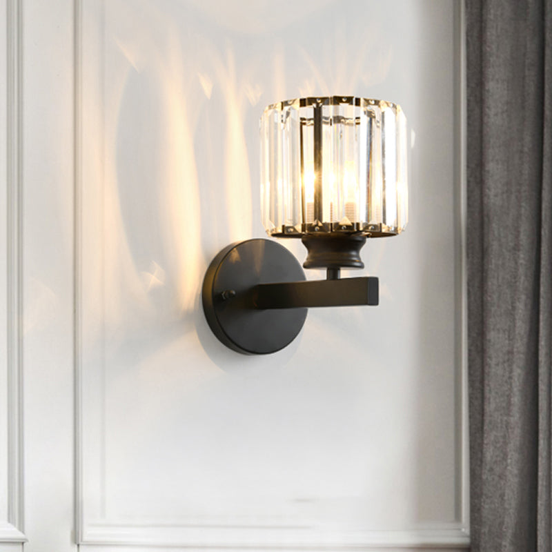 Zwart/goud kristallen wandlamp postmoderne wandgemonteerde verlichting voor slaapkamer woonkamer