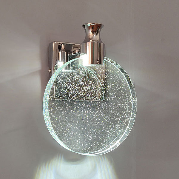Round Crystal Wall Light Sconces Postmodern Wall Mounted Lighting for Bedroom
