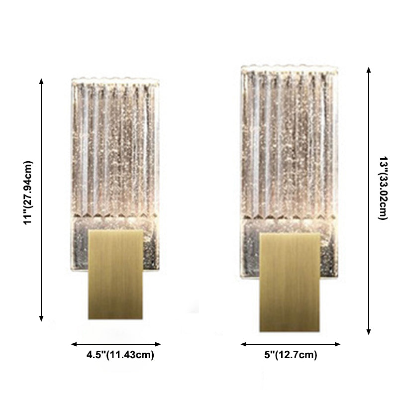 13"/11" High Wall Lamp with Clear Crystal Shade Postmodern Wall Mounted Lighting