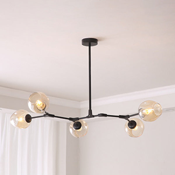 Hedendaagse transparant glaskroonluchter verlichtingsarmaturen Woonkamer Hangende kroonluchter