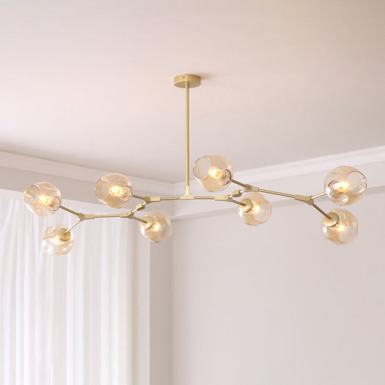 Hedendaagse transparant glaskroonluchter verlichtingsarmaturen Woonkamer Hangende kroonluchter