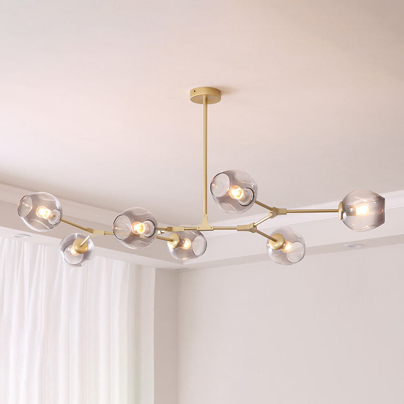 Hedendaagse transparant glaskroonluchter verlichtingsarmaturen Woonkamer Hangende kroonluchter