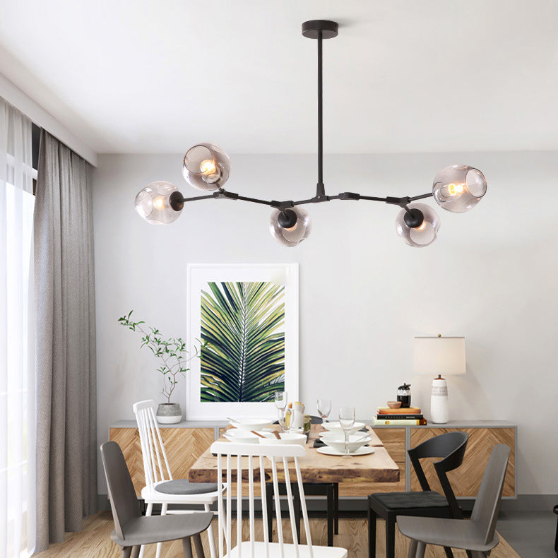 Hedendaagse transparant glaskroonluchter verlichtingsarmaturen Woonkamer Hangende kroonluchter