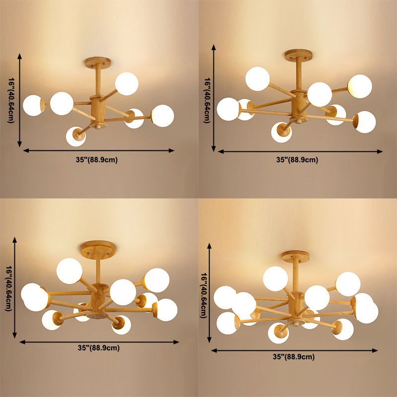 Hölzerne Lampenanhänger Kronleuchter Decke Hängende Leuchte für den Salon
