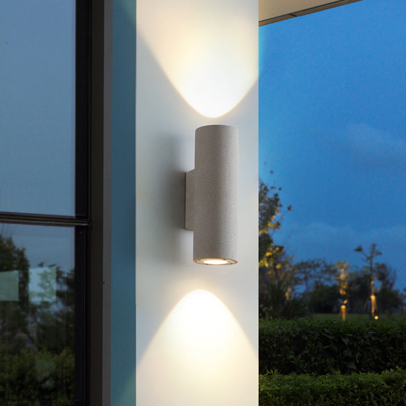 Lampada a parete Moderna lampada a parete grigia a 2 luci con tonalità di cemento