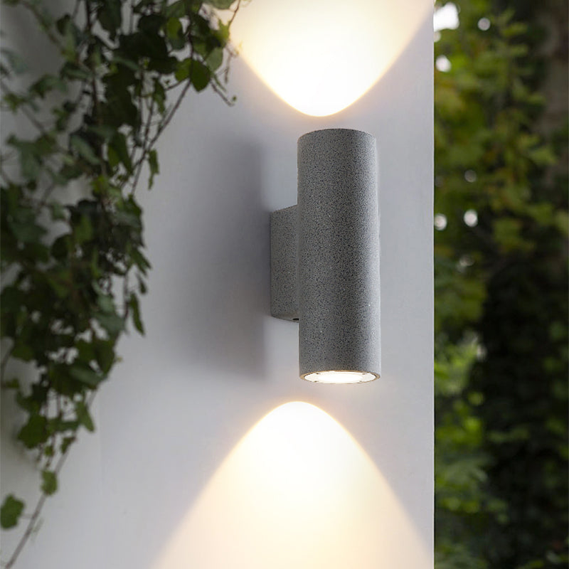 Lampada a parete Moderna lampada a parete grigia a 2 luci con tonalità di cemento