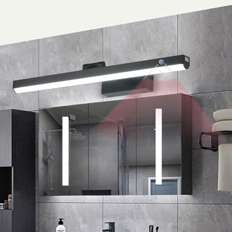Minimalist Style LED Wall Mounted Vanity Light Metal Simple Bathroom Vanity Sconce Acrylic Shade