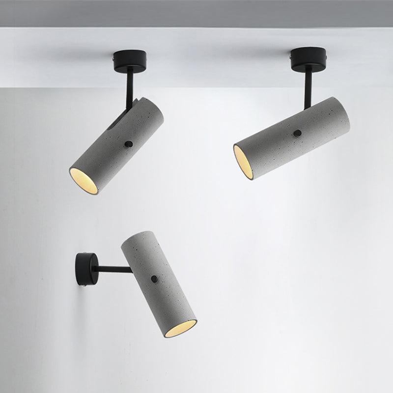 Lampada a parete cilindro lampada moderna a parete grigia a 1 luce con tonalità di cemento