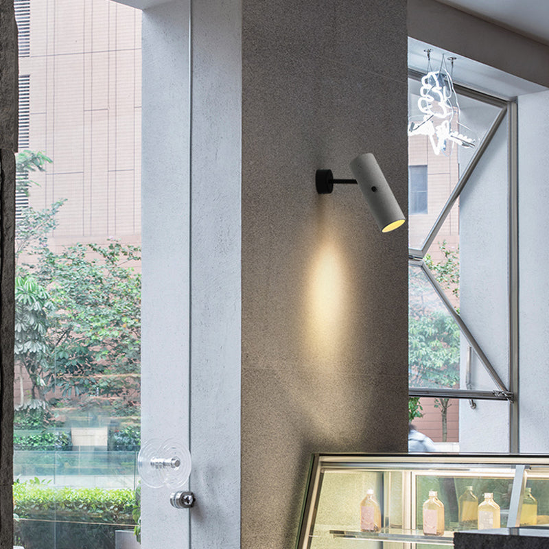 Lampada a parete cilindro lampada moderna a parete grigia a 1 luce con tonalità di cemento