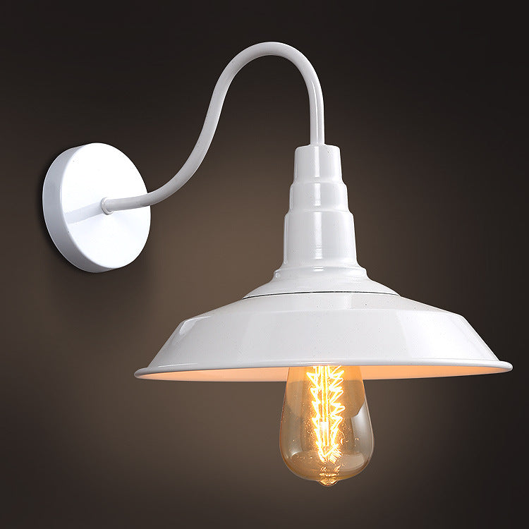 Industrial Metal 1 Light Wall Light with Gooseneck Arm for Stairs Pathway Farmhouse
