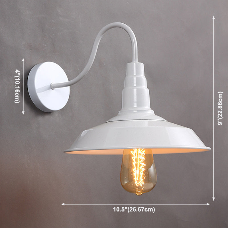 Industrial Metal 1 Light Wall Light with Gooseneck Arm for Stairs Pathway Farmhouse