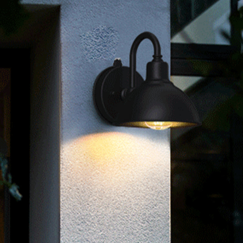 Schwarz 1 leichte Leuchten leichte industrielle Eisenzierpanzer Wandlampe für den Freien im Freien