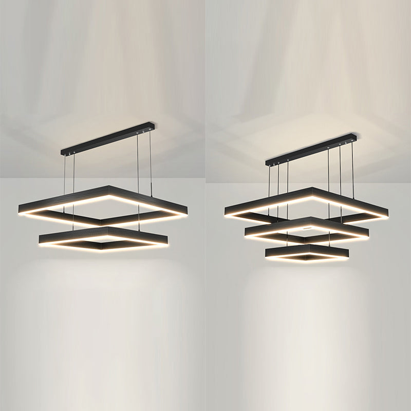 Modern Square Shape Chandelier Light Fixtures Restaurant Hanging Chandelier for Sitting Room