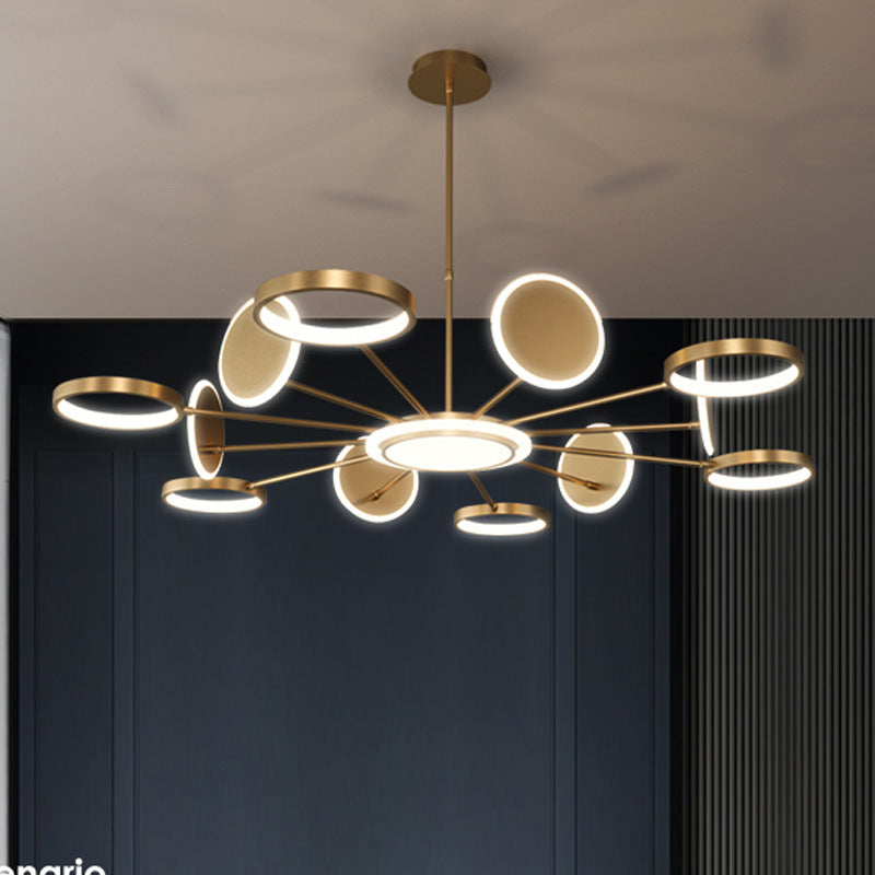 Contemporary Unique Iron LED Chandelier Light Fixtures Multi Head Hanging Chandelier for Restaurant