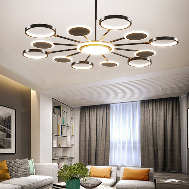 Contemporary Unique Iron LED Chandelier Light Fixtures Multi Head Hanging Chandelier for Restaurant