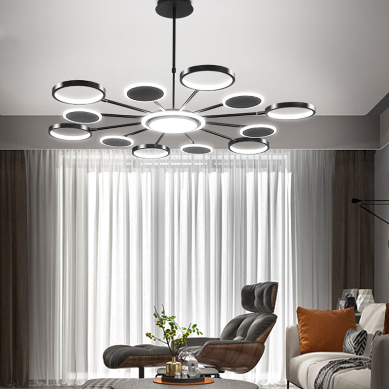 Contemporary Unique Iron LED Chandelier Light Fixtures Multi Head Hanging Chandelier for Restaurant