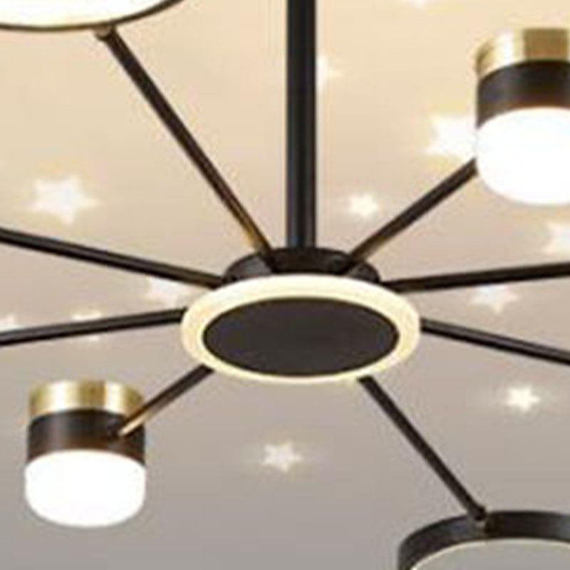 Luce il lampadario in metallo a LED Funzione a sospensione moderna lampadario per salotto