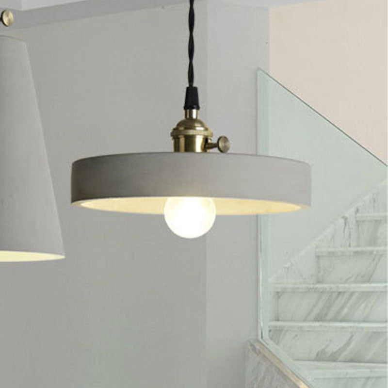 Moderne Einlichtgrau-Zementrahmen Anhänger Licht für Esszimmer Schlafzimmer
