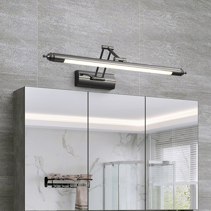 Acrylic Cylinder Vanity Mirror Light 1 Light Modern LED Wall Lighting in Black