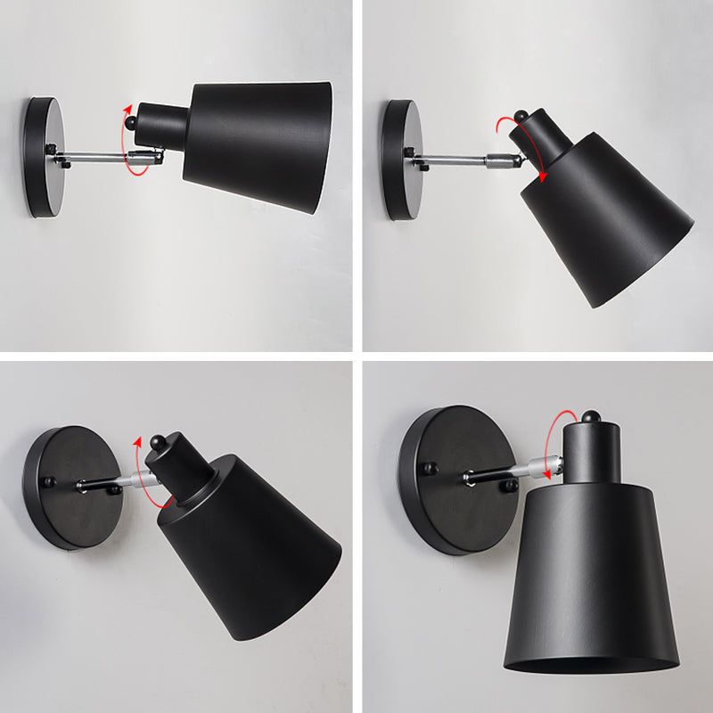 Metatore moderno nordico in metallo a 1 luci a muro cono a monte cono sconce per camera da letto