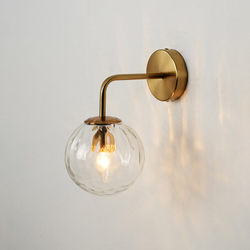 Gold Glass Wall Light Contemporary Global 1-light Wall Sconce for Bedroom