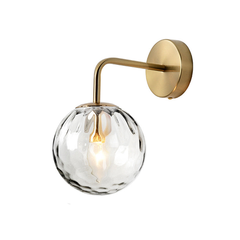 Gold Glass Wall Light Contemporary Global 1-light Wall Sconce for Bedroom