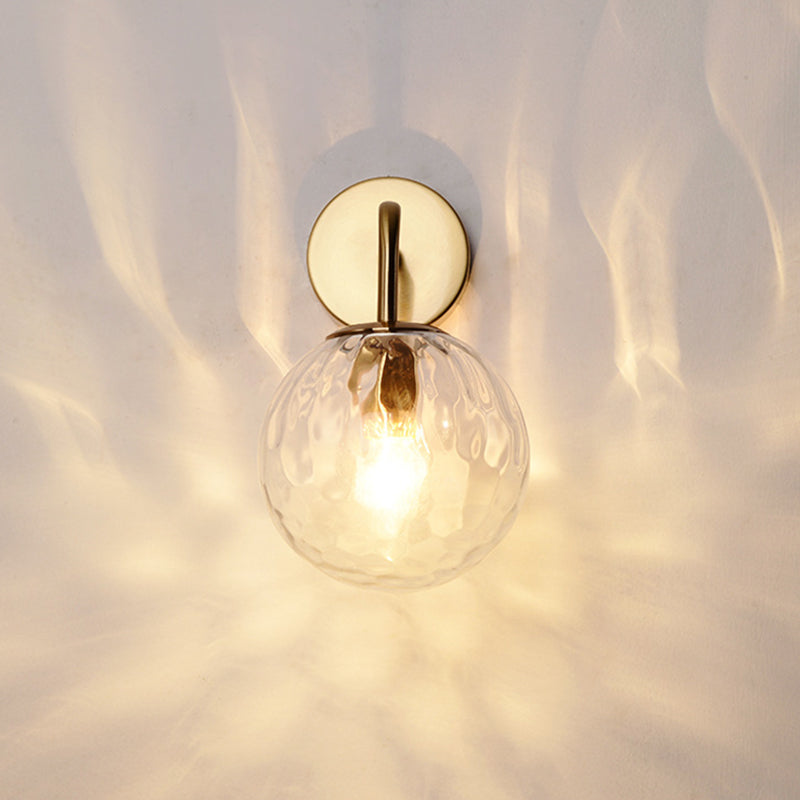 Gold Glass Wall Light Contemporary Global 1-light Wall Sconce for Bedroom