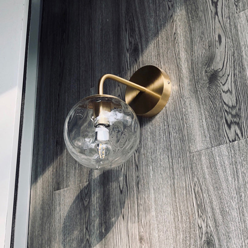 Gold Glass Wall Light Contemporary Global 1-light Wall Sconce for Bedroom