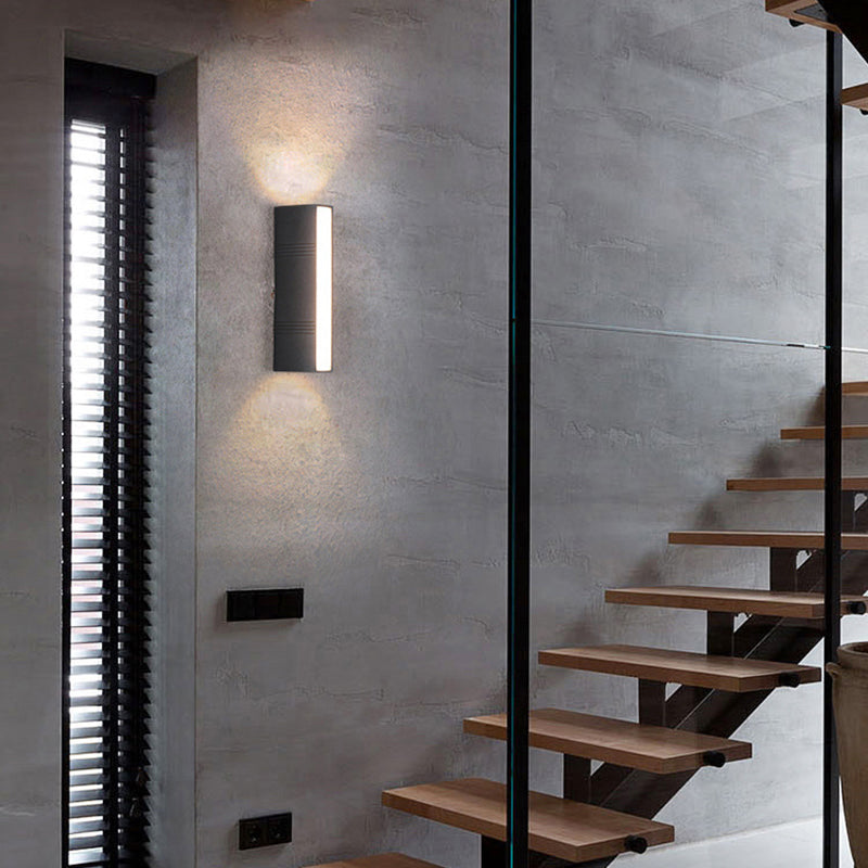 Modern Wall Sconce 1 illuminazione nero in alluminio nero illuminazione montata per giardino