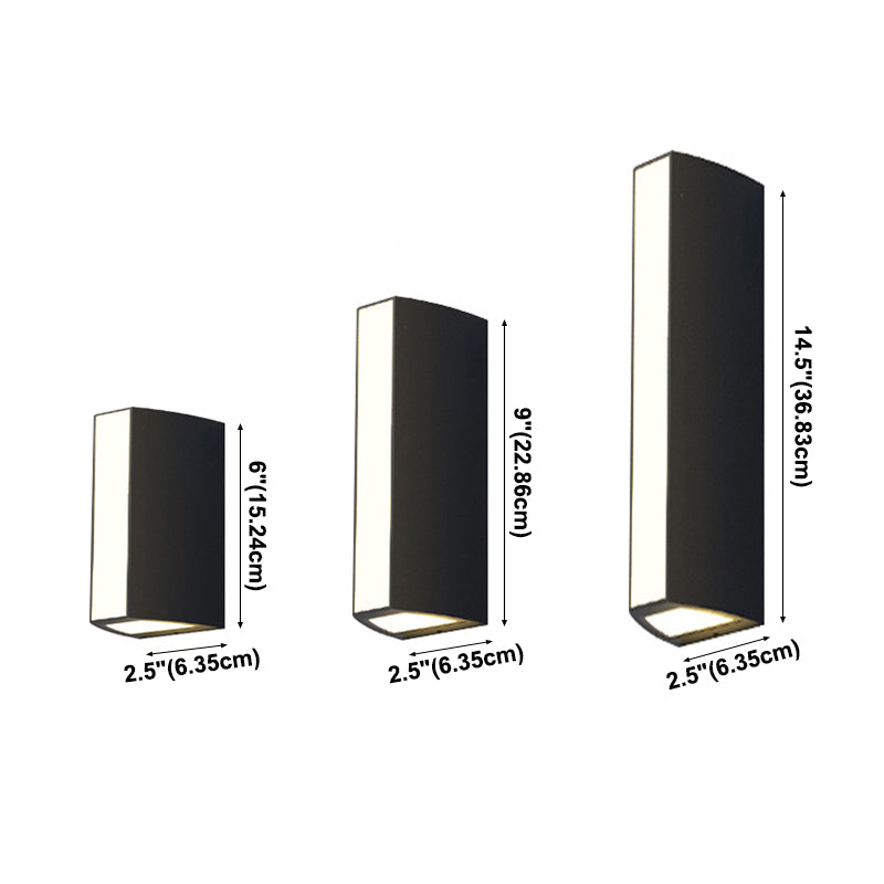 Modern Wall Sconce 1 illuminazione nero in alluminio nero illuminazione montata per giardino