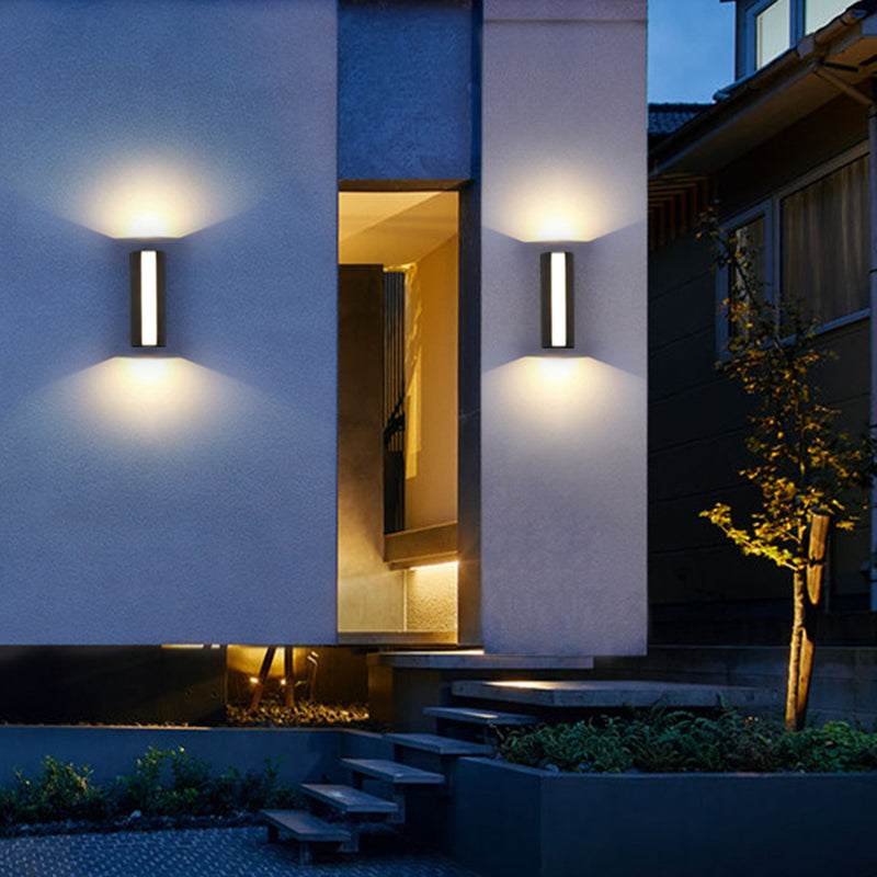 Modern Wall Sconce 1 illuminazione nero in alluminio nero illuminazione montata per giardino