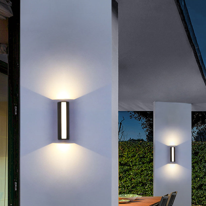 Modern Wall Sconce 1 illuminazione nero in alluminio nero illuminazione montata per giardino