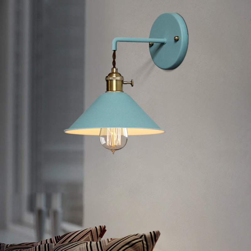 Clad Cone Light Industrial Style 1 Light Metal Wall Sconce Light Fixture