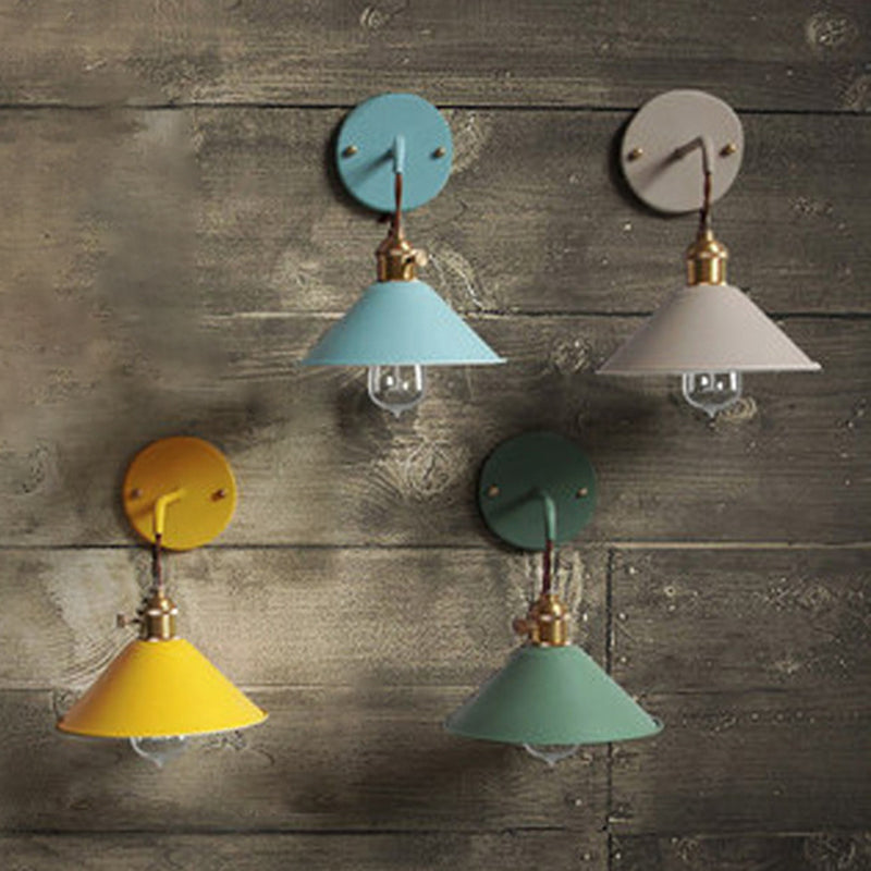 Clad Cone Light Industrial Style 1 Light Metal Wall Sconce Light Fixture