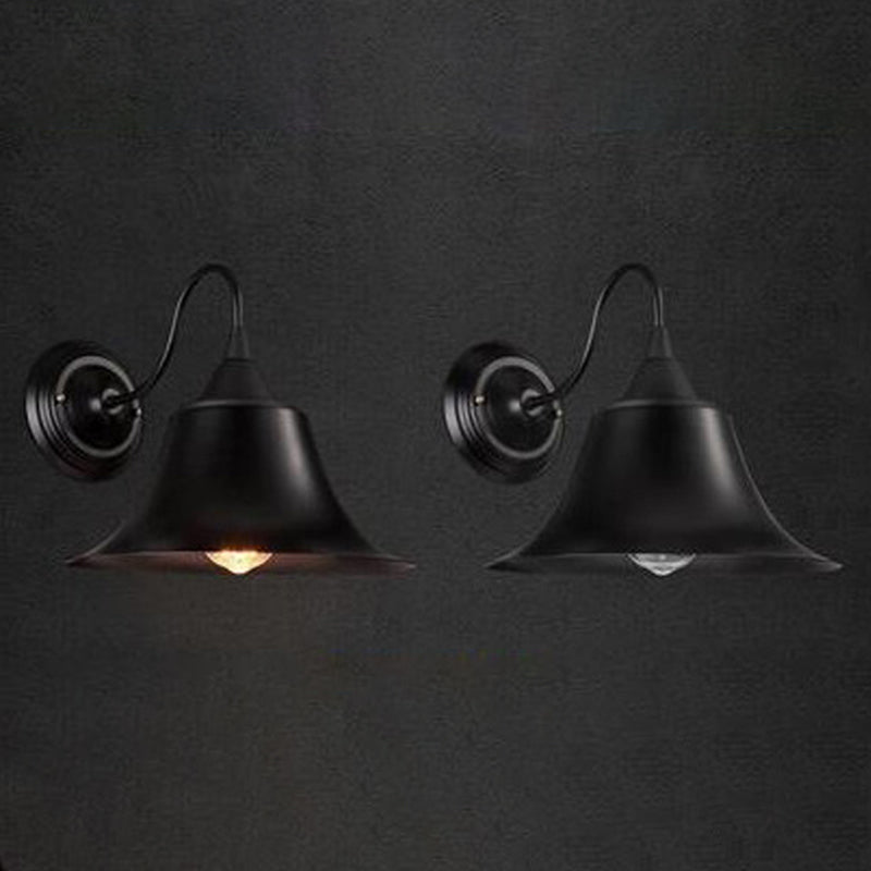 Einzigartige Schattenleuchte Industrial Style 1 Lichtmetall Wandleuchte Leuchte in Schwarz