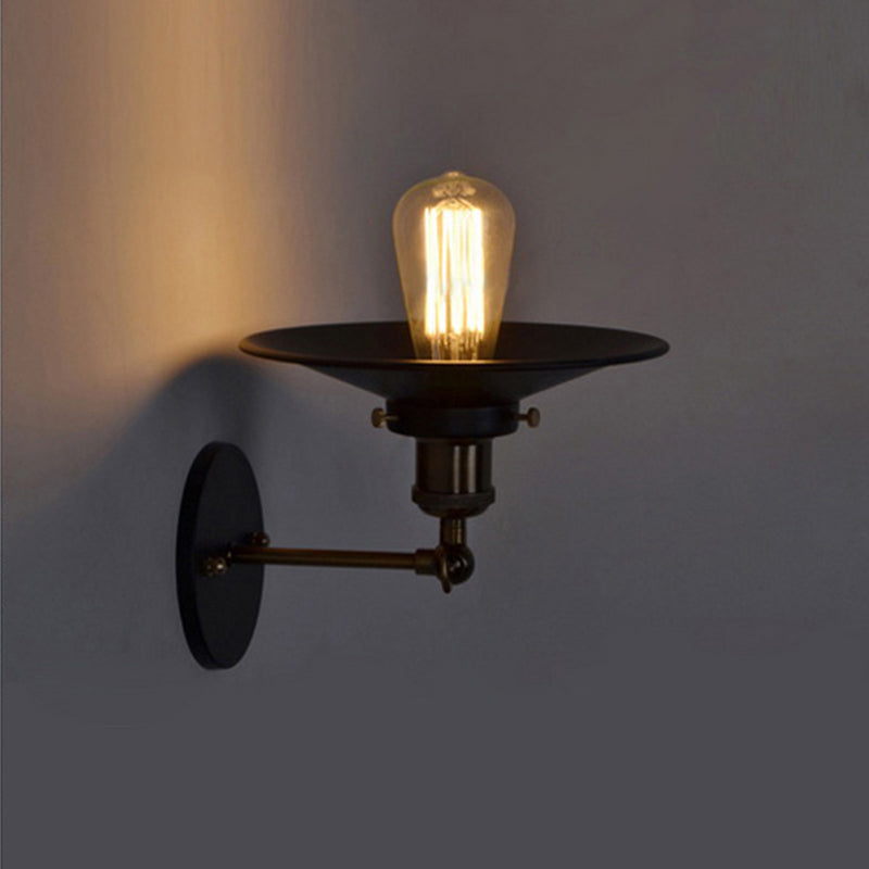 Einzigartige Schattenleuchte Industrial Style 1 Lichtmetall Wandleuchte Leuchte in Schwarz