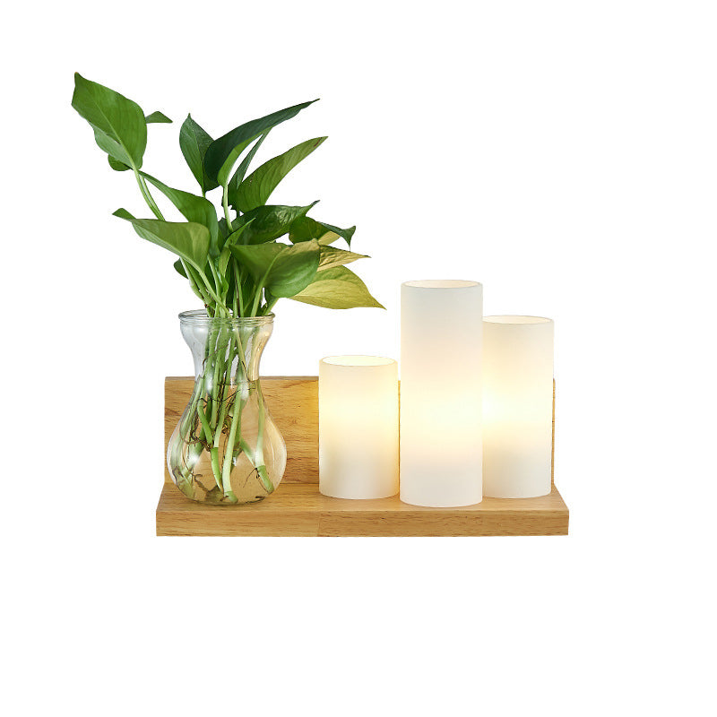 Ligne de verrouille de couleur de couleur en simplicité moderne lampe murale géométrique en bois, navires sans décorations