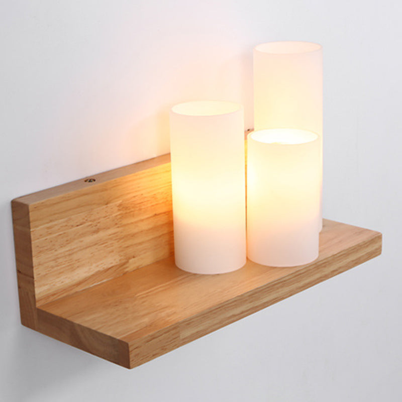 Ligne de verrouille de couleur de couleur en simplicité moderne lampe murale géométrique en bois, navires sans décorations