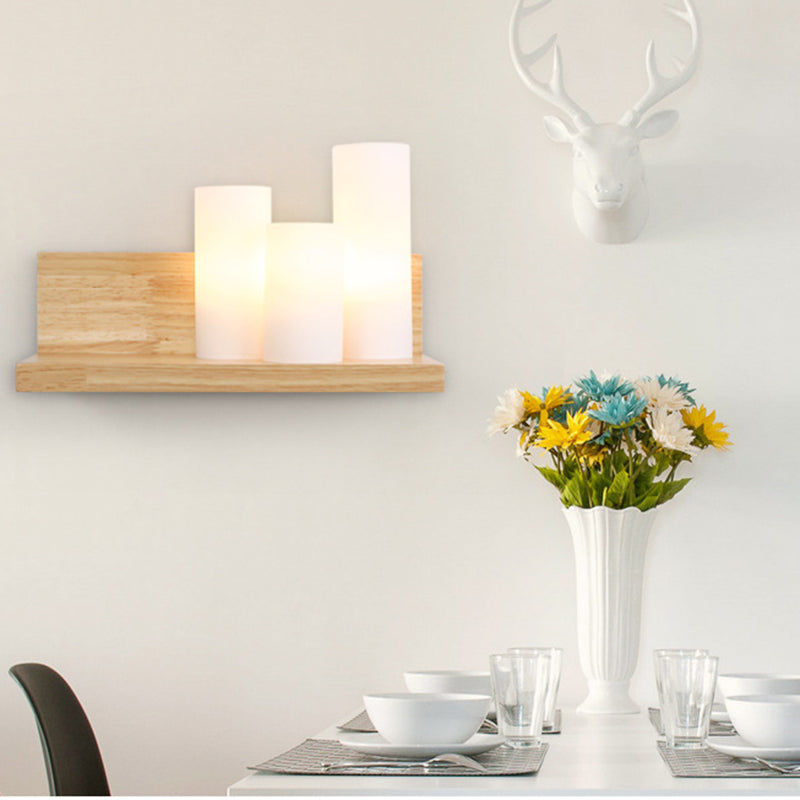 Ligne de verrouille de couleur de couleur en simplicité moderne lampe murale géométrique en bois, navires sans décorations