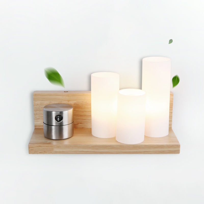 Ligne de verrouille de couleur de couleur en simplicité moderne lampe murale géométrique en bois, navires sans décorations