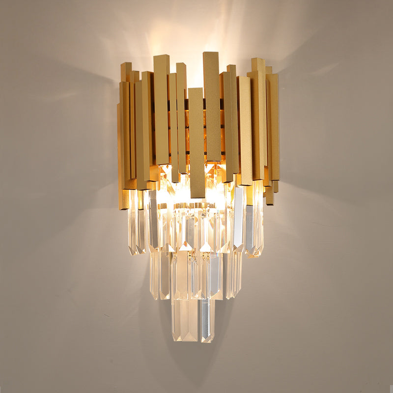 Lampade a sconde di cristallo in stile moderno a strati multi -luci a strati di montaggio a parete trasparente
