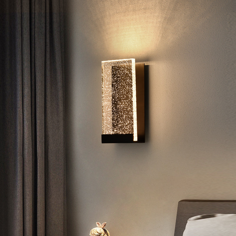 1 Licht klares kristallwandmontiertes Leuchtenmesser moderner rechteckiger Leuchtenlicht