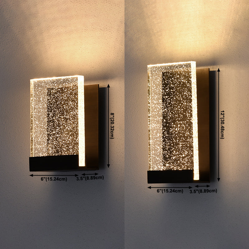 1 Licht klares kristallwandmontiertes Leuchtenmesser moderner rechteckiger Leuchtenlicht