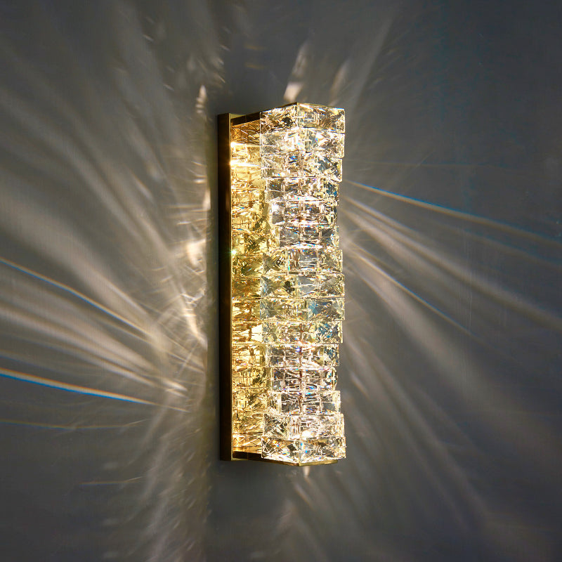 Stile moderno fidefuggi di illuminazione a parete in cristallo trasparente luci di applique a parete uniche a 1 luce